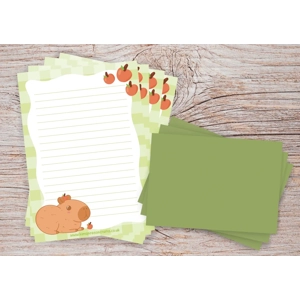 Capybara letter writing set, A5 Writing set with envelopes