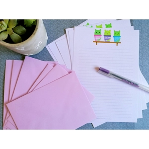Cat cactus Letter writing set + Envelopes