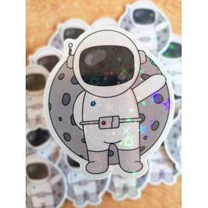 HOLOGRAPHIC Astronaut Sticker