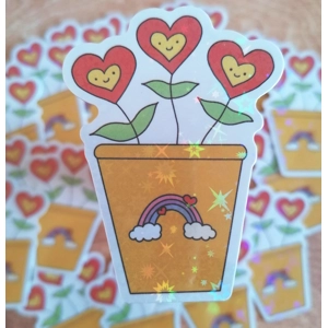 HOLOGRAPHIC Girly Flower Sticker