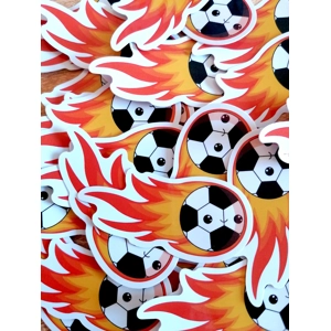 Flaming Football Sticker