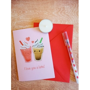 I Love you a latte Valentines Day Card