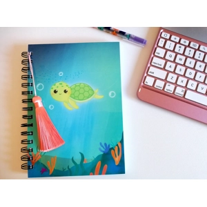 Sea Turtle Cute Dotted Journal with Tassel