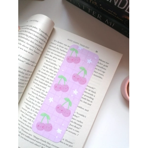 Cherry Bookmark, Pink cute bookmark