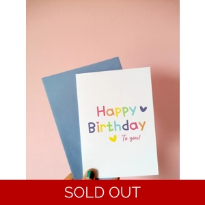 Simple Birthday card, Rainbow