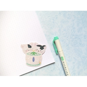 HOLOGRAPHIC Cats By Drink Fountain Sticker