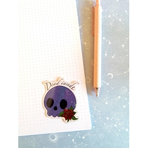 HOLOGRAPHIC Skull Sticker, Dead Inside sticker