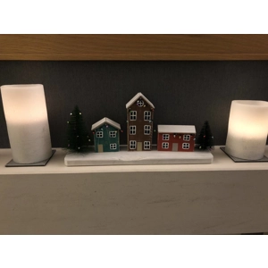 Snowy christmas house scene