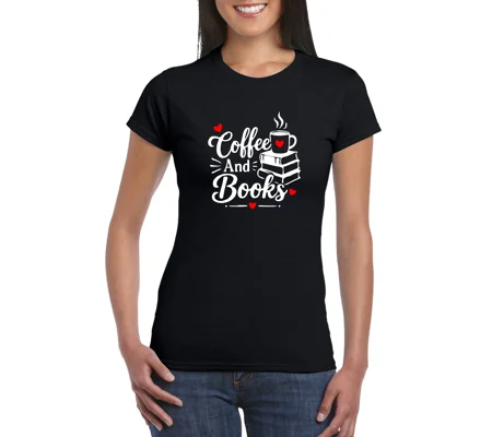 Coffee And Books Ladies T-Shirt