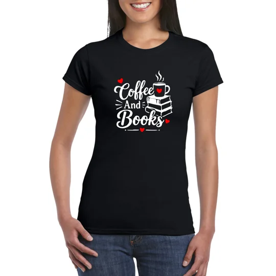 Coffee And Books Ladies T-Shirt