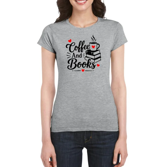 Coffee And Books Ladies T-Shirt
