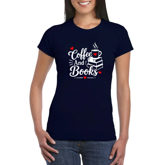 Coffee And Books Ladies T-Shirt