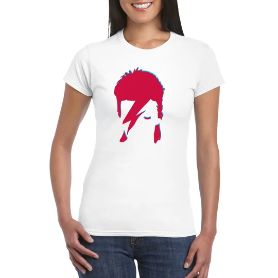David Bowie 2 Colour Aladdin Sane Ladies T-Shirt
