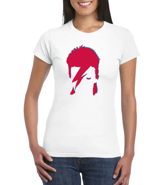 David Bowie 2 Colour Aladdin Sane Ladies T-Shirt