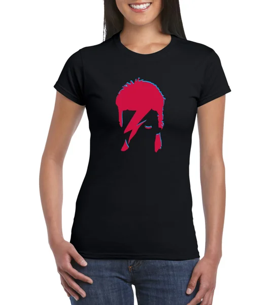 David Bowie 2 Colour Aladdin Sane Ladies T-Shirt
