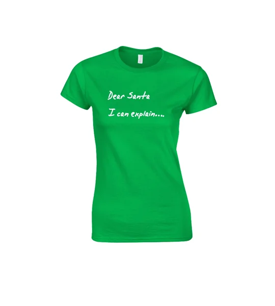Dear Santa, I Can Explain Ladies T-Shirt