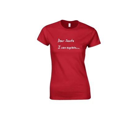 Dear Santa, I Can Explain Ladies T-Shirt