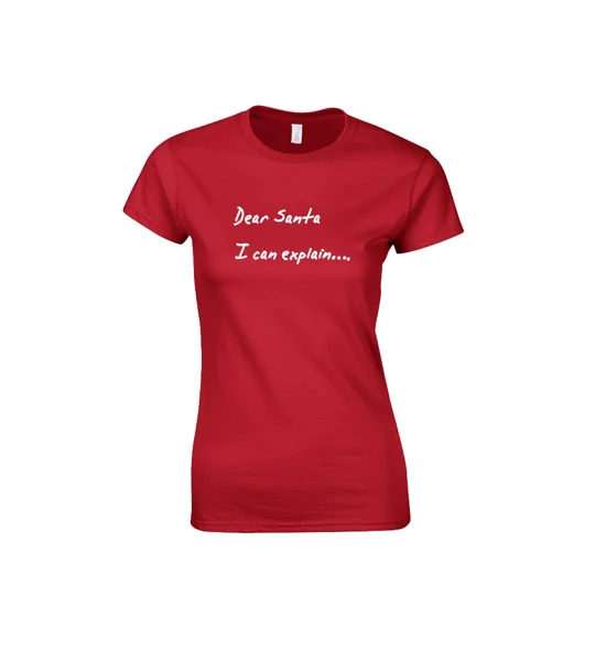 Dear Santa, I Can Explain Ladies T-Shirt