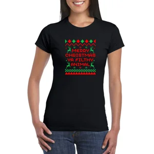Merry Christmas Ya Filthy Animal Ladies T-Shirt