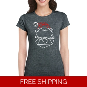 Geometric Santa Ladies T-Shirt