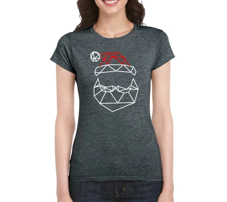 Geometric Santa Ladies T-Shirt