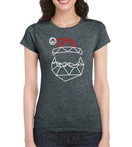 Geometric Santa Ladies T-Shirt