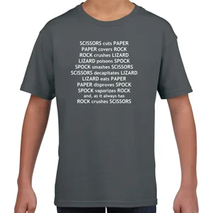 Rock Paper Scissors Lizard Spock Rules Childrens T-Shirt