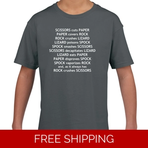 Rock Paper Scissors Lizard Spock Rules Childrens T-Shirt