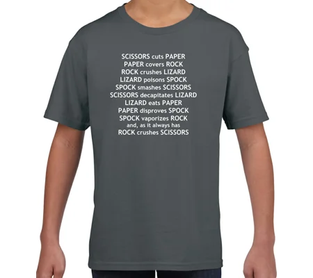 Rock Paper Scissors Lizard Spock Rules Childrens T-Shirt