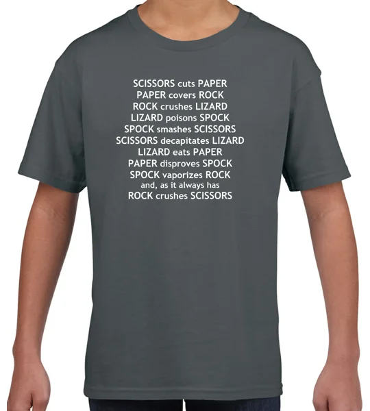 Rock Paper Scissors Lizard Spock Rules Childrens T-Shirt