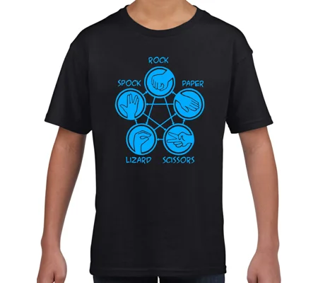 Rock Paper Scissors Lizard Spock Childrens T-Shirt
