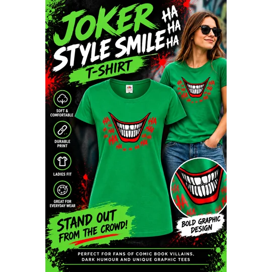 Joker Style Smile Ladies T-Shirt