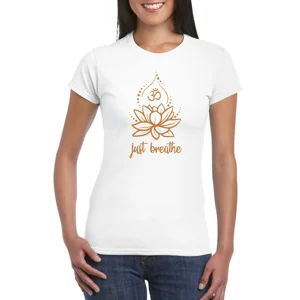 Yoga Just Breathe Ladies T-Shirt