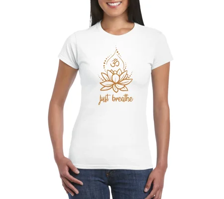 Yoga Just Breathe Ladies T-Shirt