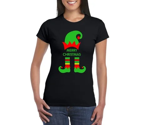 Merry Christmas Elf Ladies T-Shirt