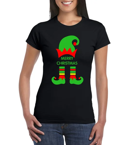Merry Christmas Elf Ladies T-Shirt