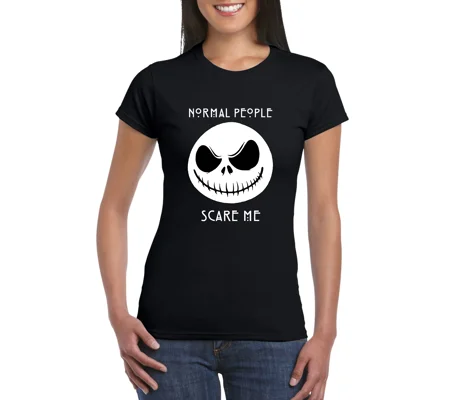 Jack Skellington Normal People Scare Me Ladies T-Shirt