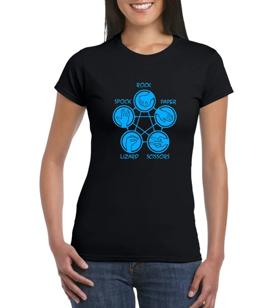 Rock paper Scissors Lizard Spock Ladies T-Shirt