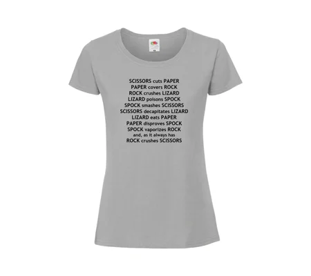 Rock paper Scissors Lizard Spock Rules Ladies T-Shirt