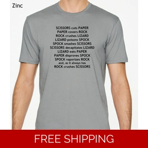 Rock Paper Scissors Lizard Spock Rules T-Shirt