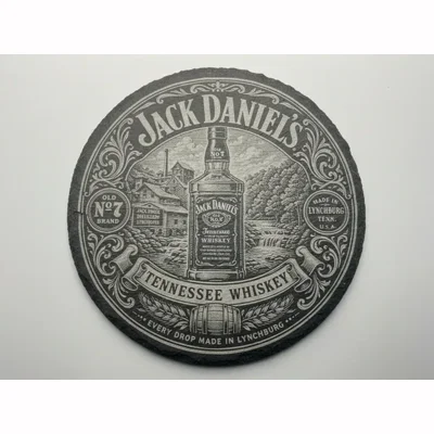 Laser engraved coaster