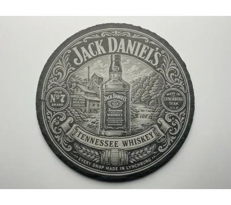 Laser engraved coaster