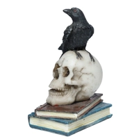 Crow Standing on Skull & Books