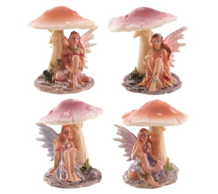 Flower Fairy Resting Under Mushroom