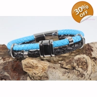 leather and stainless steel bracelet Style K