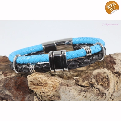 leather and stainless steel bracelet Style K leather and stainless steel bracelet Style K