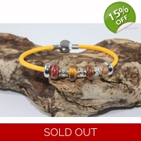 Leather and Natural Stone Bracelet Style B2