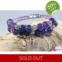 Leather and Natural Stone Bracelet Style E5