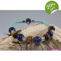 Leather and Natural Stone Bracelet Style H8