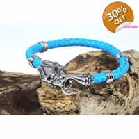 Leather and Stainless Steel Bracelet Style O